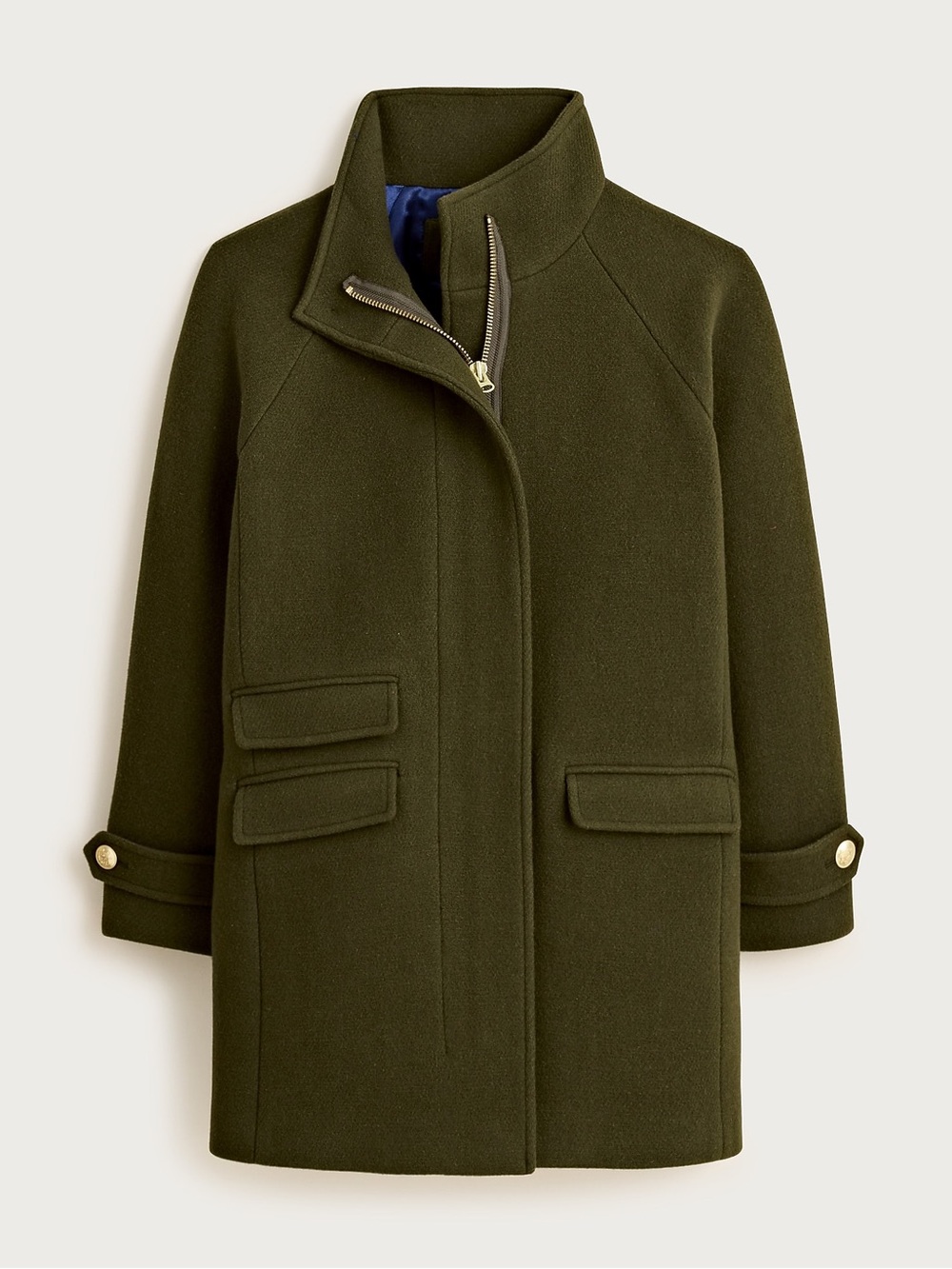 NWT J.Crew Toscana Coat Italian Stadium-Cloth Wool Blend Dark Moss 6